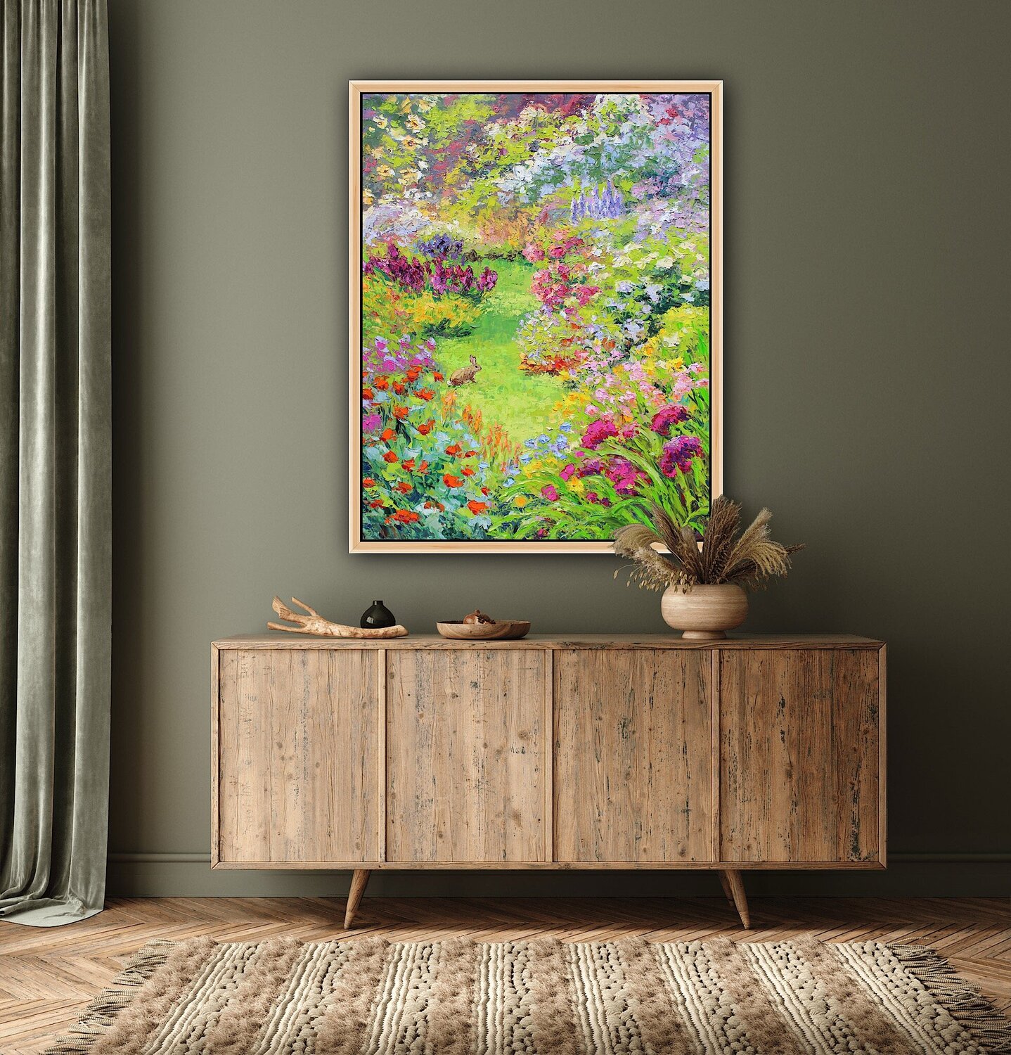 Gleichartig man Kunstwerke im guten Stube sparsam platziert